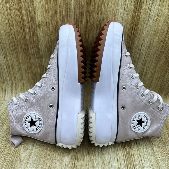 Converse Run Star Hike Hi Women's 7.5 Smoke Pink Leather Shoes Sneakers 169242C - Picture 7 of 10